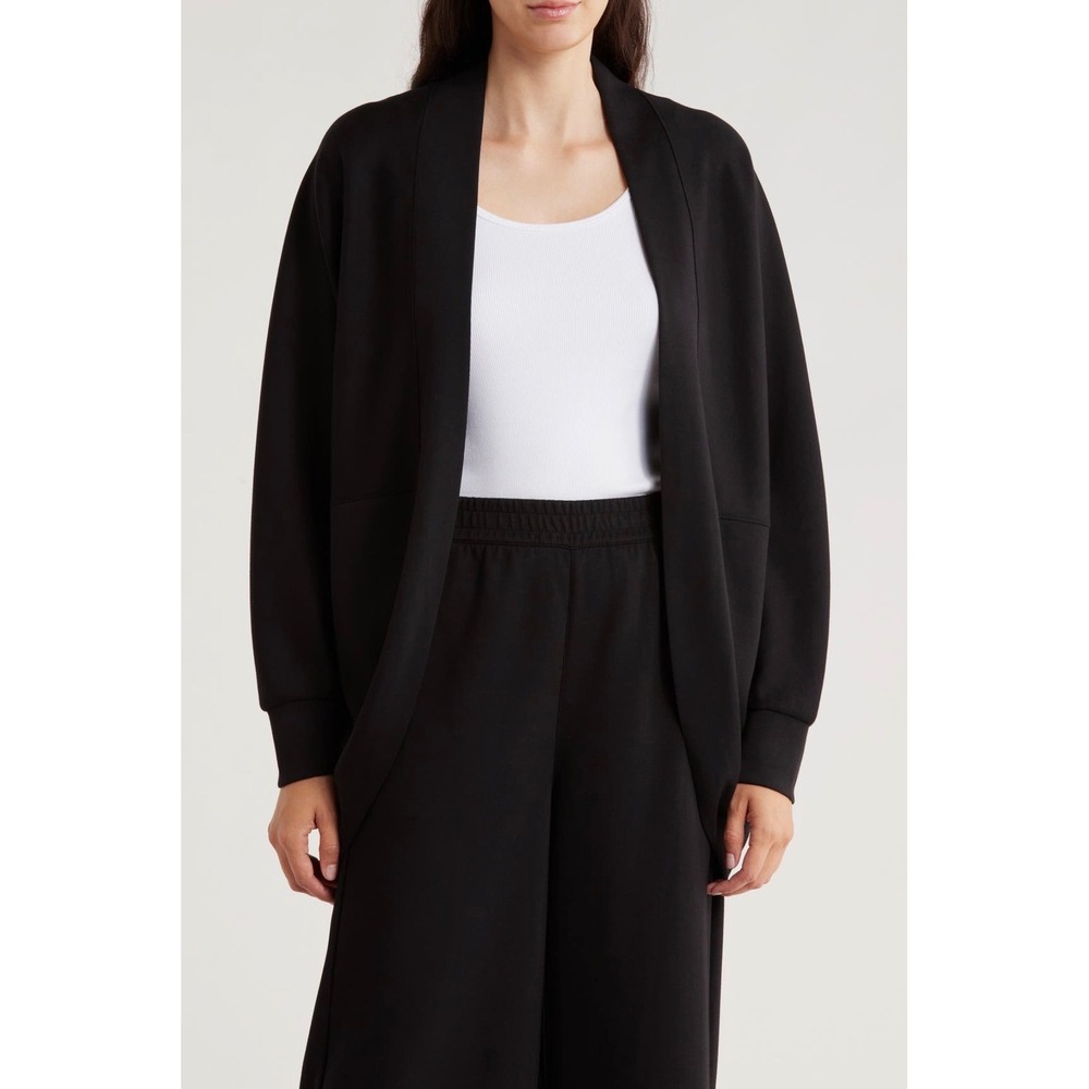Caslon NWT Black Scuba Knit Cocoon Cardigan Plus Size 3X 4X Open Front